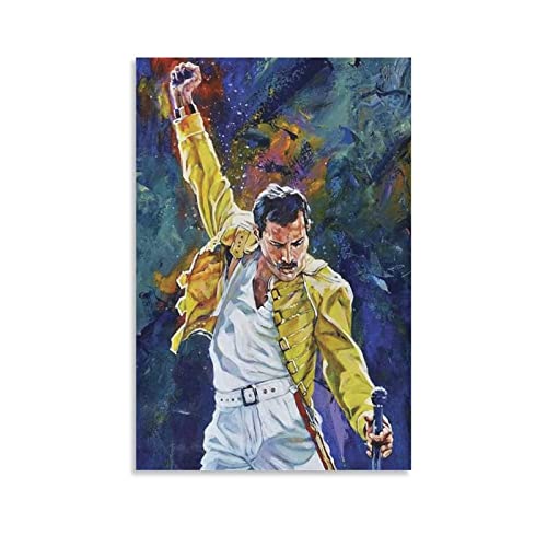 Enartly Leinwand Wandkunst Malerei Freddie Mercury Poster Dekoration Wohnzimmer Schlafzimmer Malerei 60x80cm Kein Rahmen von Enartly