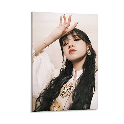 Enartly Leinwand Wandkunst Malerei GIDLE Kpop Membro Yuqi Long Black Hair Poster Arredamento Casa Decorativo Soggiorno Camera da letto 50x70cm Senza Cornice von Enartly