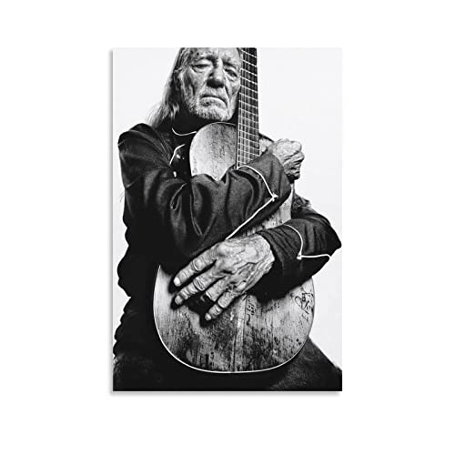 Enartly Leinwand Wandkunst Malerei Poster di Willie Nelson 30x50cm Senza Cornice von Enartly