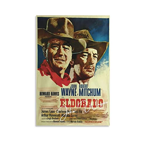 Enartly Poster Kunstdrucke John Wayne Poster Canvas Wall Art Room Pictures for Bedroom Gifts Decor 60 * 90cm Senza Cornice von Enartly