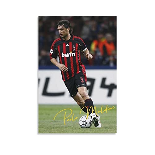 Enartly Poster Kunstdrucke Paolo Maldini Poster Decorazione Soggiorno Camera da letto Pittura 60 * 90cm Senza Cornice von Enartly