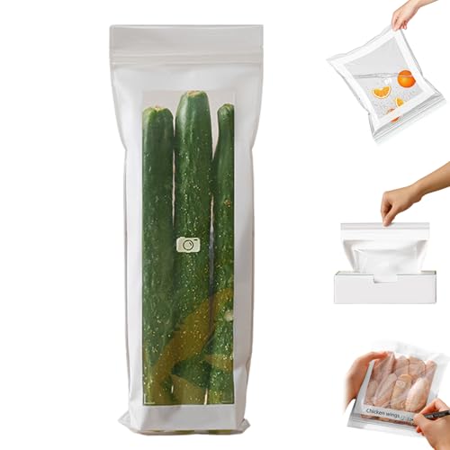 15pcs Lebensmittelqualität Frisch aufbewahrte Taschen 4, 8x12, 9 Zoll und Auslauf wiederverwendbarer Gefrierbeutel mit Schreibetikettzone für Obst Gemüse Küche Kühlschrank Lebensmittel von Enbebamd
