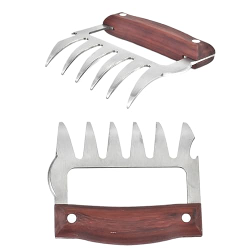 2 PCS Meat Stainless Steel Chicken with Wooden Handle Meat Claws Sharp Chicken Tool Multifunctional Claws for Shredding Handing Food 2 PCS Meat Stainless Steel Chicken with Wooden Handle Meat Claws Sharp Chicken Tool Multifunctional Claws for Shredding Handing Food von Enbebamd