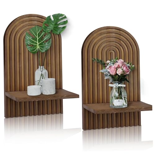 Enbebamd 2pcs Boho-Wandregal, Holz Regenbogen modern von Enbebamd