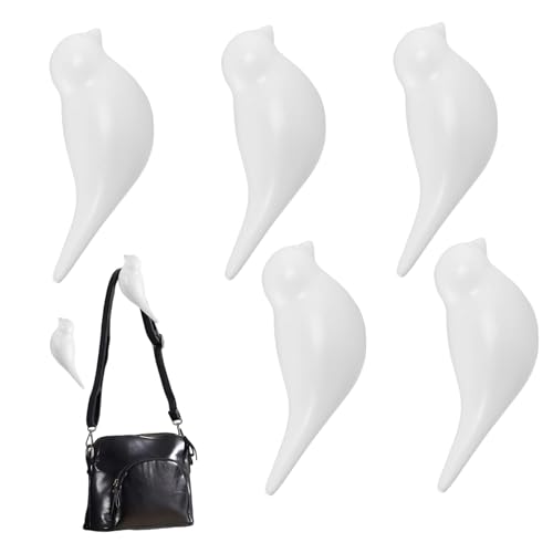 Enbebamd 5Pcs Bird Coat Hooks, White Bird Shaped Decorative Wall Hooks, Sturdy Practical Multifunctional Wall Mounted Unique for Coat Hat Towel Key Clothes von Enbebamd