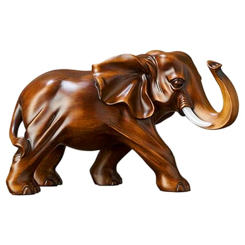 Enbebamd Elefant Statue Home Decor, Lucky and Richt Synthetic Harz Dekorative Elefant Figur, Moderne niedliche Tierskulptur Feng Shui Deocor für Home Office Desktop Statue von Enbebamd