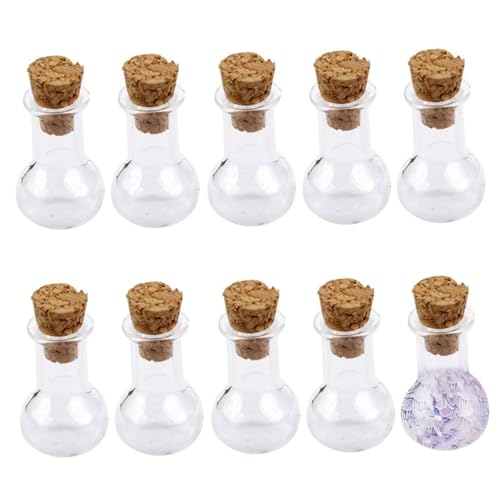 Enbebamd Mini -Glasflaschen Gläser mit Kork Wunsch Notiz Bastelflasche Pack mit 10 Glühbirnenformjam & Senftöpfe Enbebamd Mini -Glasflaschen Gläser mit Kork Wunsch Notiz Bastelflasche Pack mit 10 Glühbirnenformjam & Senftöpfe von Enbebamd