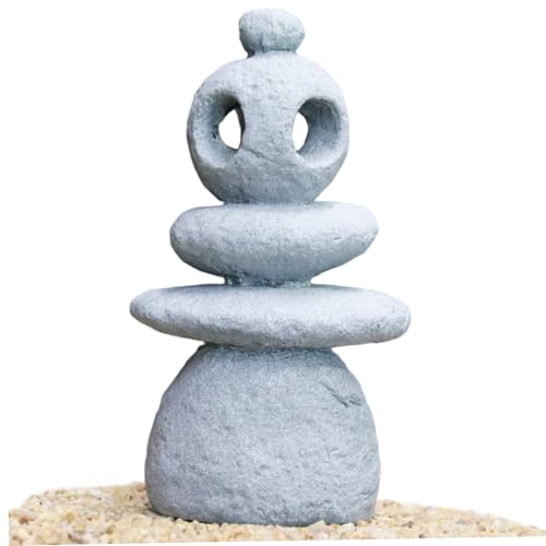 Enbebamd Pagoda Garden Statue, 3x2.1x5.2 lebensechter Mini -Pagode -Laterne, Japanisches Gartendekor für Feenmeditation Zen Gärten Topf Plantpagode Statue von Enbebamd