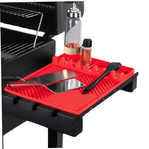 Enbebamd Silikongrillmatte 11, 6x15, 8 Zoll Silikon Griddle Matte 3 in 1 Grills Spatel mit Tropfpolster ＆ Utensilienhalter -Griddle -Accessoires für Outdoor Grill Küchenküche Countersilicon von Enbebamd