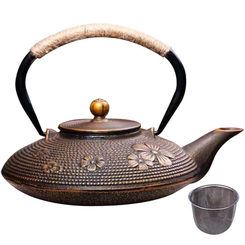 Gusseisen -Teekanne 800 ml/ 27oz Japanische Gusseisen -Teekessel mit Infuser für lose Blatt, schnelles Heizdesign -Teekanne zum kochenden Heißwassertee -Stil 2 Kessel Kessel Gusseisen -Teekanne 800 ml/ 27oz Japanische Gusseisen -Teekessel mit Infuser für lose Blatt, schnelles Heizdesign -Teekanne zum kochenden Heißwassertee -Stil 2 Kessel Kessel von Enbebamd