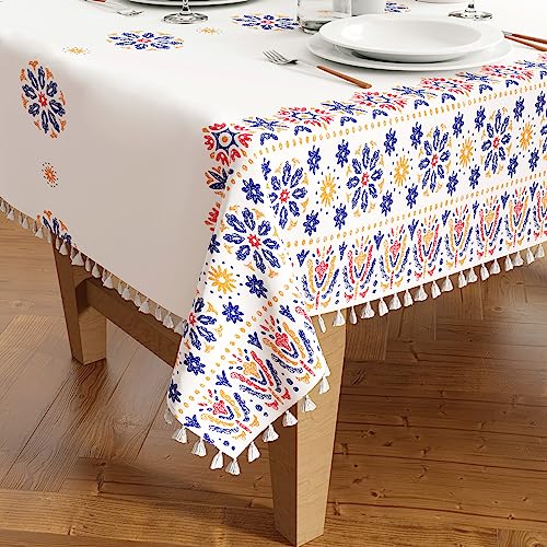 Encasa XO Silky Polyester Tischtuch für 4 Seater Tabelle | Gedrucktes Boho Bright Design mit Quasten | Verwenden Sie Küchenessen, Festivals, Innen- und Außenpartys mit Größe 140x140 cm Encasa XO Silky Polyester Tischtuch für 4 Seater Tabelle | Gedrucktes Boho Bright Design mit Quasten | Verwenden Sie Küchenessen, Festivals, Innen- und Außenpartys mit Größe 140x140 cm von Encasa XO