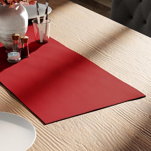 Encasa Homes Tischläufer, Baumwoll-Leinenstoff, maschinenwaschbar, strapazierfähig, 33 x 91,4 cm lang, Dunkelrot Encasa Homes Tischläufer, Baumwoll-Leinenstoff, maschinenwaschbar, strapazierfähig, 33 x 91,4 cm lang, Dunkelrot von Encasa XO