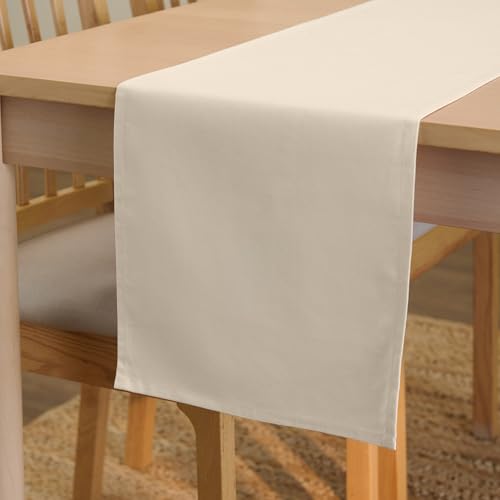 Encasa Homes Tischläufer, Baumwollleinen, 33 x 121,9 cm lang, natürliche einfarbige Farbe, maschinenwaschbar und langlebig Encasa Homes Tischläufer, Baumwollleinen, 33 x 121,9 cm lang, natürliche einfarbige Farbe, maschinenwaschbar und langlebig von Encasa XO