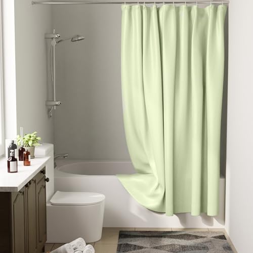Encasa XO Duschvorhang |Wasserdicht, Schimmel-Und Schimmelresistent| Mint Polyester Waschbare Badezimmervorhänge Aus Mit 10 Haken| Einfache Installation| Schnell Trocknende| 180x200 cm von Encasa XO