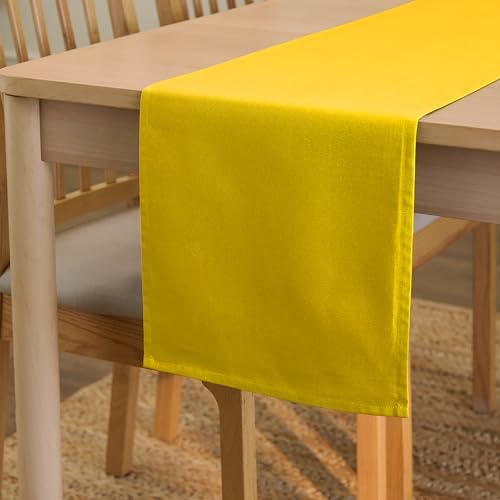 Encasa XO Table Runner Größe 32x122 cm | Baumwoll -Leinwand Stoff | Sonnenstrahlgelb Solid Color | Waschbarer und dauerhaft Encasa XO Table Runner Größe 32x122 cm | Baumwoll -Leinwand Stoff | Sonnenstrahlgelb Solid Color | Waschbarer und dauerhaft von Encasa XO