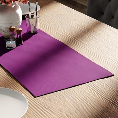 Encasa XO Table Runner Größe 32x91 cm | Baumwoll -Leinwand Stoff | Lila Solid Color | Waschbarer und dauerhaft von Encasa XO