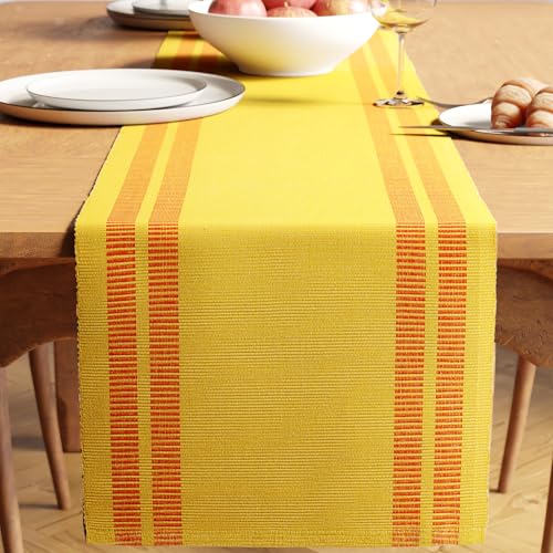 Encasa XO Tischläufer | Garngefärbte Feinripp-Baumwolle | Größe 32x150 cm | Leiter Zitrone | Maschinenwaschbar Encasa XO Tischläufer | Garngefärbte Feinripp-Baumwolle | Größe 32x150 cm | Leiter Zitrone | Maschinenwaschbar von Encasa XO