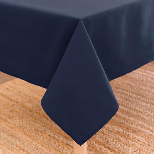 Encasa XO Baumwoll-Canvas-Tischdecke | Scotch Blue Einfarbig | Rechteckige Größe 140x230 cm | Esstischdecke zur Dekoration – maschinenwaschbar von Encasa XO