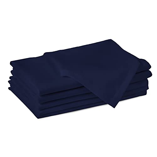 Encasa XO Baumwollstoffservietten | 6er-Set | Größe 43x43 cm | Scotch Blue Volltonfarbe | Waschmaschinenfest von Encasa XO