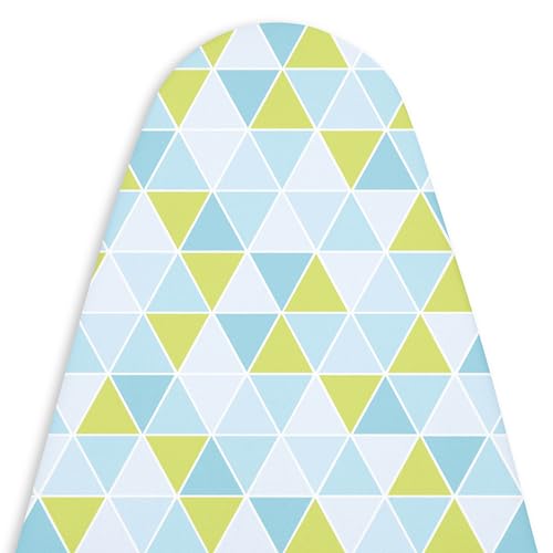 Encasa XO Bügelbrettbezug 'Luxury Line' mit extra Dicker Polsterung (passend für Standardbretter der Größe Wide von 125x46 cm) Triangles Aqua - Ersatz für Haus & Hotel von Encasa XO