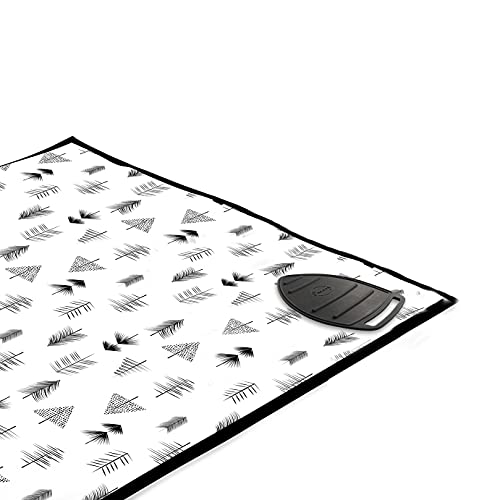 Encasa XO Bügelmatte (Groß 120x70 cm) mit 3 mm Polsterung & Silikonbügel für Dampfbügeln auf Tisch oder Bett - Hitzebeständige Tischbügeldecke, bugeltischauflage bugelunterlage - Black Arrow von Encasa XO