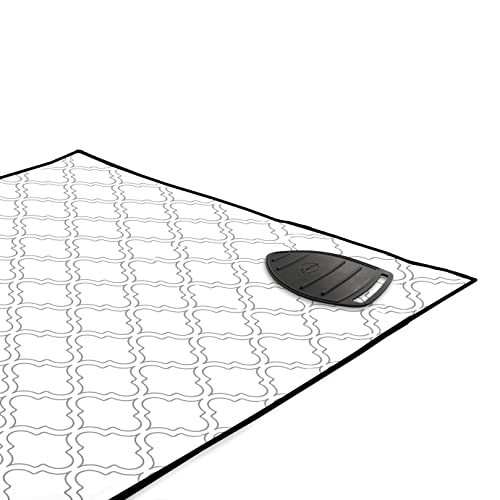 Encasa XO Bügelmatte (Groß 120x70 cm) mit 3 mm Polsterung & Silikonbügel für Dampfbügeln auf Tisch oder Bett - Hitzebeständige Tischbügeldecke, bugeltischauflage bugelunterlage - White Tiles von Encasa XO