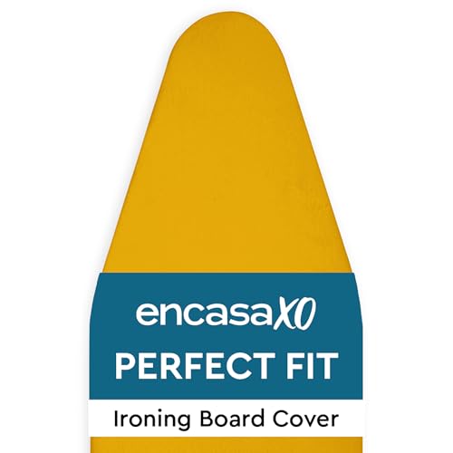 Encasa XO Ersatzbügeltischbezug mit extra dickem 4-mm-Filzpolster - Mango - einfarbig Baumwolle, elastisch, (Passt zu Large Standardbrettern von 125x39 cm) Wärmereflektierend von Encasa XO