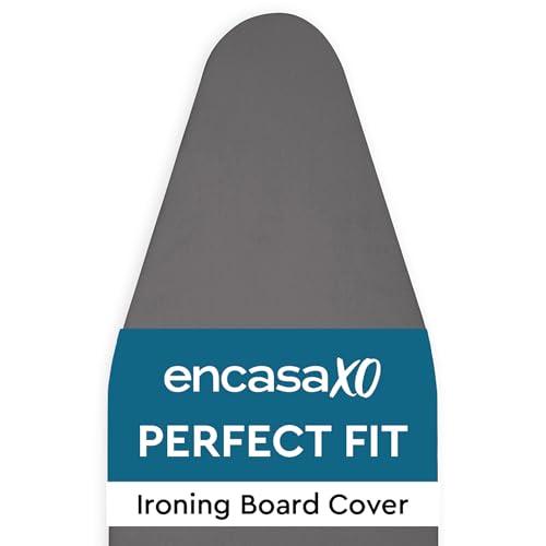 Encasa XO Ersatzbügeltischbezug mit extra dickem 4-mm-Filzpolster - Grau - einfarbig Baumwolle, elastisch, (Passt zu Mini Standardbrettern von 72x30 cm) Wärmereflektierend von Encasa XO