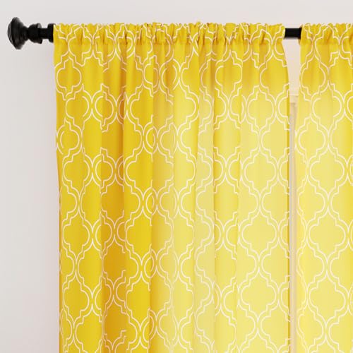 Encasa XO Polyester halbtransparent Gedruckt 140 cm W x 183 cm L Vorhänge mit Krawattenrücken 140x183 cm (6 ft), Trellis Yellow - 2 Packung - Nicht schrumpfen & maschinenwaschbar Encasa XO Polyester halbtransparent Gedruckt 140 cm W x 183 cm L Vorhänge mit Krawattenrücken 140x183 cm (6 ft), Trellis Yellow - 2 Packung - Nicht schrumpfen & maschinenwaschbar von Encasa XO