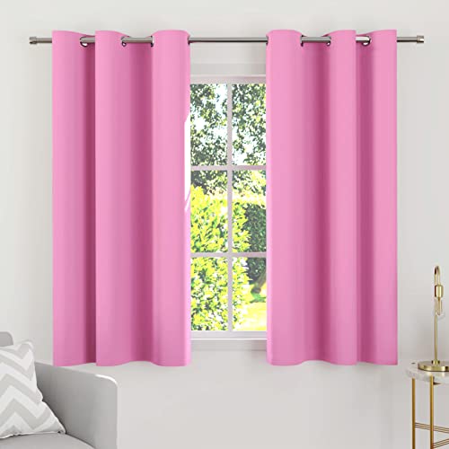 Encasa Homes Raumverdunkelung Verdunkelungsvorhänge (2 Paneele mit 2 Wurfkissenbezügen) Einfarbig für Schlafzimmer & Wohnzimmer, lichtblockierend, Kälte & Wärmeisolierun 44 x 54 inch - Light Pink von Encasa