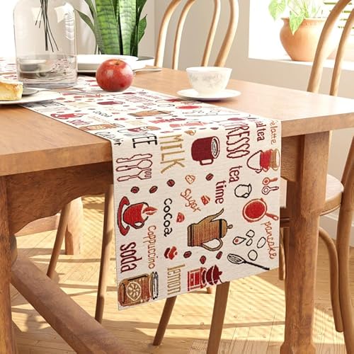 Encasa Boho Jacquard Tischläufer – Espresso Design | Vintage-Stil | Größe 32x250 cm | Gewebter böhmischer Wandteppich für 8 Seater Essen – maschinenwaschbar von Encasa