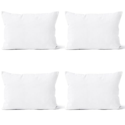 Encasa Homes Wurfkissenbezüge (ohne Einlage) 30x50 cm – 4 er-Set Weiss Sublimationsrohling mit unsichtbarem Reißverschluss, Polyester-Twill für DIY, Druck & Malen von Encasa XO