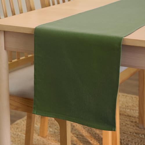 Encasa XO Table Runner Größe 32x183 cm | Baumwoll -Leinwand Stoff | Blattgrün Solid Color | Waschbarer und dauerhaft Encasa XO Table Runner Größe 32x183 cm | Baumwoll -Leinwand Stoff | Blattgrün Solid Color | Waschbarer und dauerhaft von Encasa XO