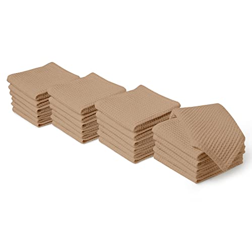 Encasa Geschirrtücher aus Baumwolle 30x30 cm, sehr saugfähig und schnell trocknend, für eine problemlose Reinigung, ultraweiche Küchen-Geschirrtücher | Packung mit 24 Stück | Beige von Encasa