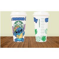 Stitch Ohana Bedeutet Familie Custom Hot Cup, Starbucks Cup von EnchMoments
