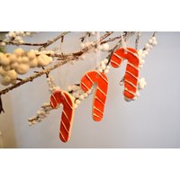 Keramik Candy Cane Ornamente ~ Baumschmuck Weihnachtsbaumschmuck Handgemachte Weihnachten von EnchanteLLC