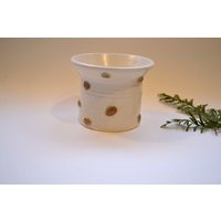 Keramik Vase Handgemacht ~ Weiße Braune Kunst Kleiner Utensilienhalter Kleine Kleine Handgemachte Handgemachte von EnchanteLLC