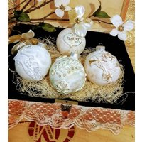 Glas Und Polymer Clay Ornamente-Set Im Old-World-stil von EnchantedHomeCrafts