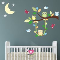 Eulenzweig Stoff Wandaufkleber, Gender Neutral Kinderzimmer Dekor Eulenzweig Stoff Wandaufkleber, Gender Neutral Kinderzimmer Dekor von EnchantedInteriorsUK