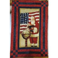 Weihnachtsquilt - Peace On Earth Patriotic Santa von EnchantedMeadowsPaca