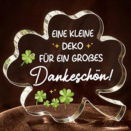 Dankeschön Geschenke Klein, Danke Geschenk – Acryl Glücksklee Deko, Danke für Alles Geschenk, Dankbares Abschiedsgeschenk, Dankeschön Geschenk für Lehrer, Arzt, Kollegen, Familie, Frauen und Männer von Encoink