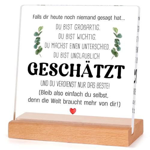 Encoink Mutmacher Geschenk Freundin, Inspirierende Geschenke für Frauen, Acryl Deko mit inspirierendem Spruch, Frauen, Familie & Kollegin von Encoink