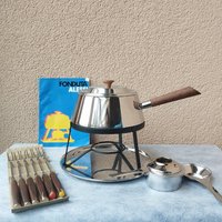 Vintage Alessi Fondue Set 1970Er Jahre Modern Memphis Art Topf von EncoretroDeutsch