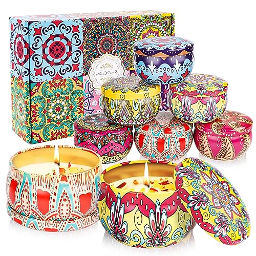 Encuryna Duftkerzen Geschenkset, 6 Stück Natürliches Sojawachs Aromatherapie Kerzen Geschenke für Frauen, Kleine Geschenkset Duftkerzen Set Kerzen Deko Geschenke für Weihnachten Geburtstag Bad Yoga von Encuryna