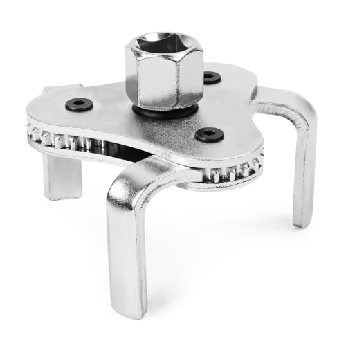 Encuryna Ölfilterschlüssel Universal 3-armig Ölfilter mit 3/8'' x 1/2'' Adapter Ölwechselwerkzeug Ausbauwerkzeug Schlüssel Verstellbares Auto Werkzeug für Ölfilter Ø 50-115 mm von Encuryna