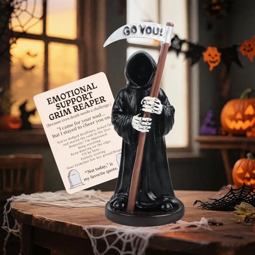 Gothic Deko Mini Harz Gothic Grim Reaper Statue – Emotional Support Totenkopf Skull Figurine, Totenkopf Deko für Halloween, Dark Macabre Home Decoration, Unusual Gift for Goth & Horror Fans Gothic Deko Mini Harz Gothic Grim Reaper Statue – Emotional Support Totenkopf Skull Figurine, Totenkopf Deko für Halloween, Dark Macabre Home Decoration, Unusual Gift for Goth & Horror Fans von Encuryna
