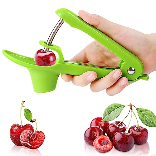 Kirschentkerner Werkzeug，Kirschentkerner mit Edelstahl Stange Kirschentkerner und Entkerner für Kirschen und Marmelade Kirschentkernen Küchenwerkzeuge für Schnell Entfernen Früchtsteinen von Encuryna