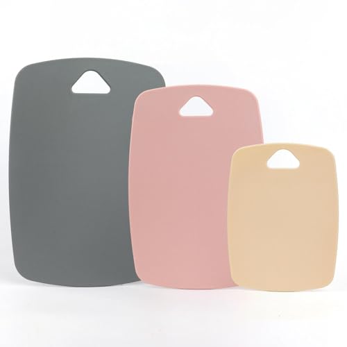 Schneidebrett Kunststoff 3er Set, Anti-Rutsch, Schneidebretter für Küchen mit Griff, Multi Color Schneidebrett Set, 3 Größen für hygienische Trennung – Spülmaschinenfeste Küchenbretter Schneidebrett Kunststoff 3er Set, Anti-Rutsch, Schneidebretter für Küchen mit Griff, Multi Color Schneidebrett Set, 3 Größen für hygienische Trennung – Spülmaschinenfeste Küchenbretter von Encuryna