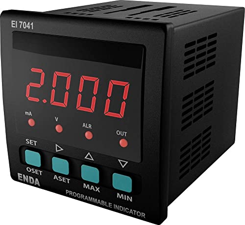 Enda EI7041-SM-2R-12 Digitales Einbaumessgerät Universal LED Anzeige 72x72mm von Enda