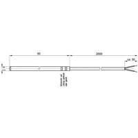 Enda Temperatursensor K1-PT100-S-6x50-2M-2L Fühler-Typ Pt100 Messbereich Temperatur-50 bis 200°C K von Enda